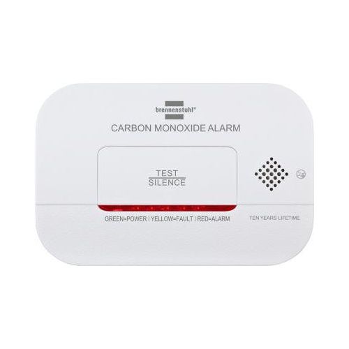 Brennenstuhl Kohlenmonoxid-Melder/CO-Melder CM A 3030, 85 dB Alarm, LED-Anzeige, optisches und akustisches Signal, B 120 x H 80 x T 37 mm, weiß, inkl. 2x AA Batterien