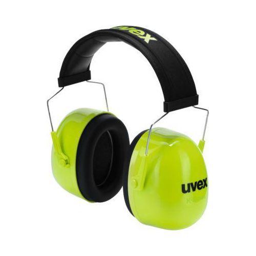Kapselgehörschutz uvex K4, Memory-Schaum, SNR 35 dB, EN 352-1, längenverstellbar, Kopfbandpolster, neonlime