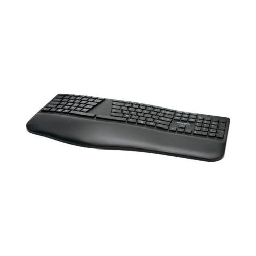 Tastatur Kensington Pro Fit® Ergo, ergonomisches Design, kabellos, Handgelenkauflage, Windows & Mac, B 216 x T 436 x H 38 mm schwarz