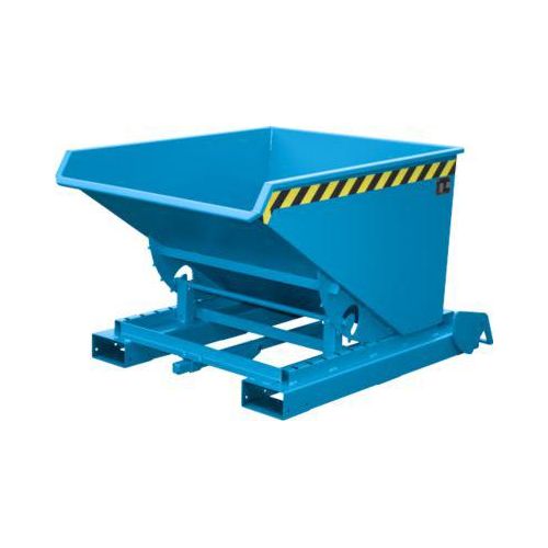 Automatischer Kippbehälter Bauer Typ 4A 600, 3 Entriegelungspunkte, Abrollsystem, Inhalt 0,6 m³, bis 1000 kg, lichtblau RAL 5012