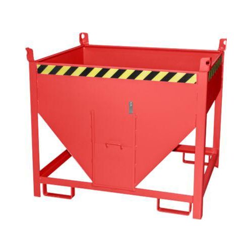 Bauer Silobehälter SGS 50, mit Schieberverschluss, L 1000 x B 1200 x H 1025 mm, 0,5 m³, bis 750 kg, Stahl, Feuerrot