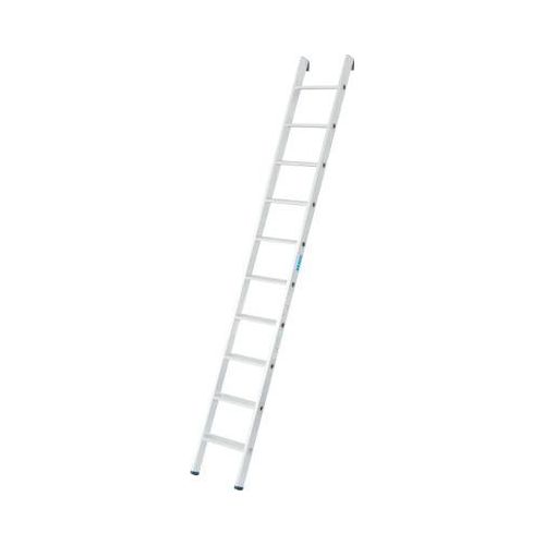 Anlegeleiter Krause, TRBS 2121-2, Arbeitshöhe 3600 mm, 10 rutschfeste Profilstufen mit T 80 mm, Fußstopfen, Aluminium