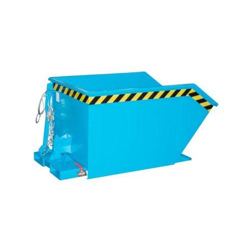 Bauer Kippbehälter GU-E 500, mit Siebblech & Ablasshahn, öl-/wasserdicht, staplertauglich, B 780 x T 1440 x H 680 mm, lichtblau RAL 5012