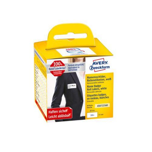 Rollenetiketten Avery, besonders hohe Klebekraft, 41 x 89 mm, 200 Stück