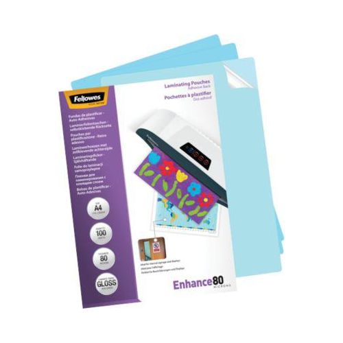 FELLOWES Laminierfolien, selbstklebend, DIN A4, 80 mic., 100 Stück Image