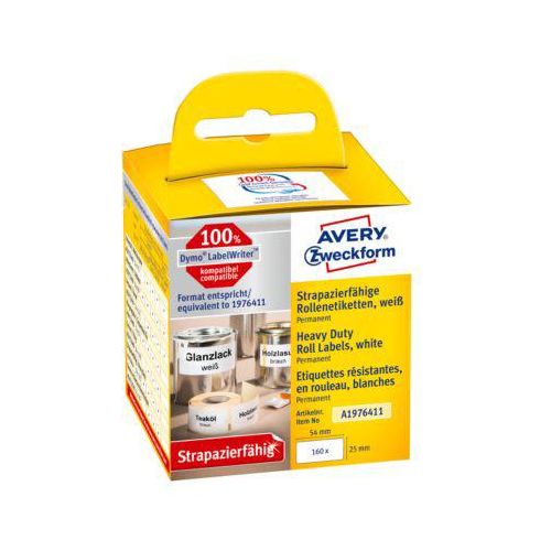 Rollenetiketten Avery, besonders hohe Klebekraft, 25 x 54 mm, 160 Stück