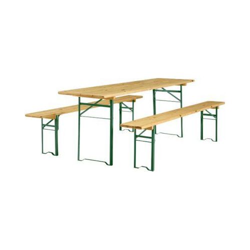 Festzeltgarnitur, 1 Tisch und 2 Bänke, extra groß, 3er-Set