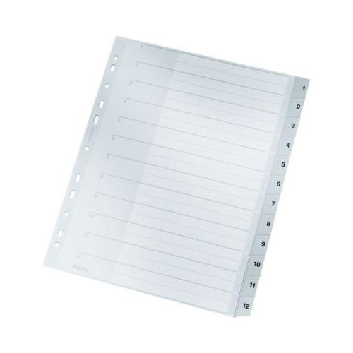 LEITZ® Kunstoffregister, Zahlen 1-12 (12 Blätter), Nr. 1282