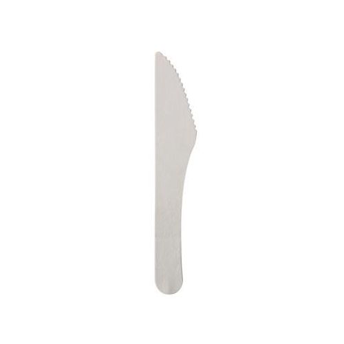 Einweg Besteck Papstar Pure, Messer, L 158 mm, biologisch abbaubar, aus FSC®-zertifiziertem Papier, weiß, 100 Stück