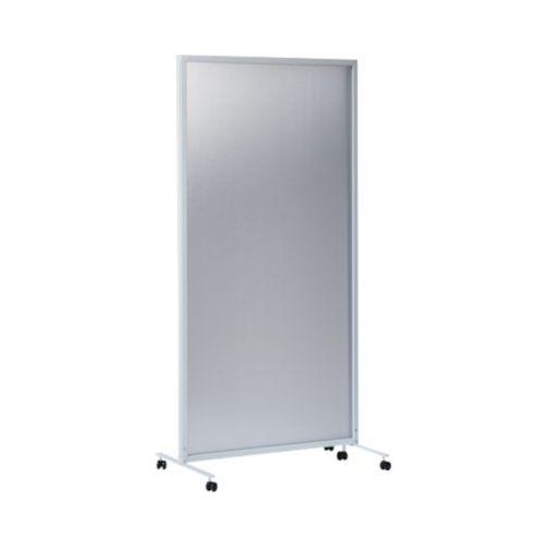 Mobile Trennwand, 2-teilig, B 1800 x T 40 x H 1800 mm, Kunststoff & Aluminium, semitransparent
