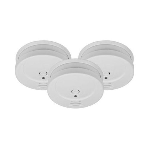 Brennenstuhl Feuermelder 3er-Set RM C 9010, 85 dB Alarmsignal, Testknopf, austauschbare 9V-Batterie, ⌀ 100 x H 35 mm, weiß
