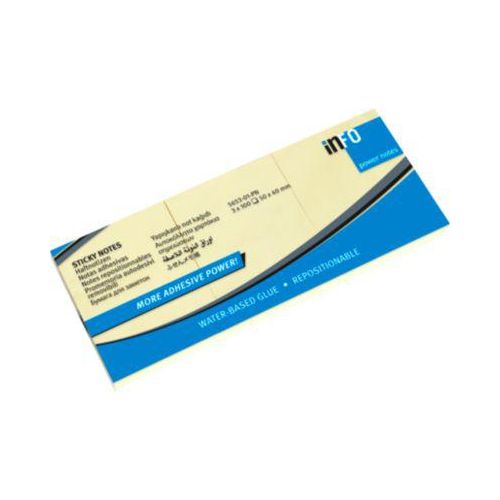 inFO Power Notes Haftnotizen, 50 x 40 mm, 100 Blatt pro Block, 4x 3 Blöcke, blanko, gelb