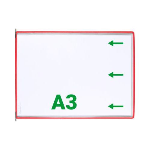 Sichttafel Tarifold DIN A3 quer, 10 St., alle Trägersysteme, Metalldrehzapfen, rot