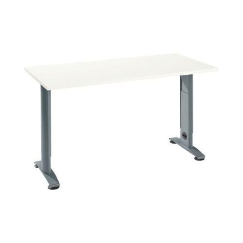 Home Office Tisch Login, C-Fuß, B 1300 x T 650 mm, weiß/basaltgrau