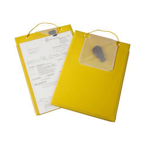 EICHNER Auftragstasche Edge, für DIN A4 Dokumente, Schlüsselfach, B 230 x T 5 x H 330 mm, 10 Stück, gelb