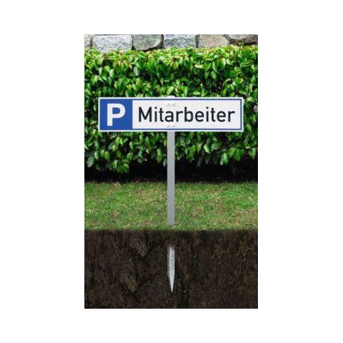 moedel Stahlspieß, zum Einschlagen von Parkplatzreservierungs-Schildern, inkl. Schauben, ohne Schild, H 750 mm, Stahl verzinkt, silber-grau