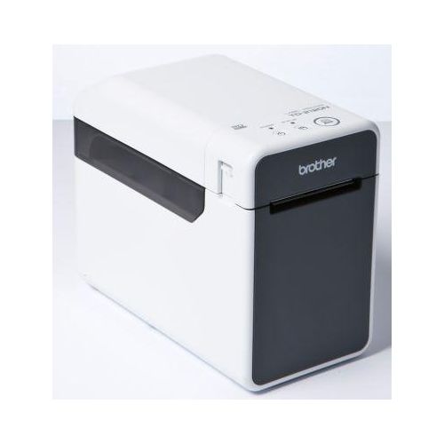 Etikettendrucker Brother TD-2120N, 152 mm/Sek., USB/USB Host/LAN, für 19-63 mm breite Etiketten, B 110 x T 215 x H 172 mm, weiß-grau
