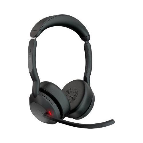 Headset Jabra Evolve2 55, Ladestation, Reichweite bis 30 m, bis 10 h, MS-Teams optimiert, Stereo, schwarz