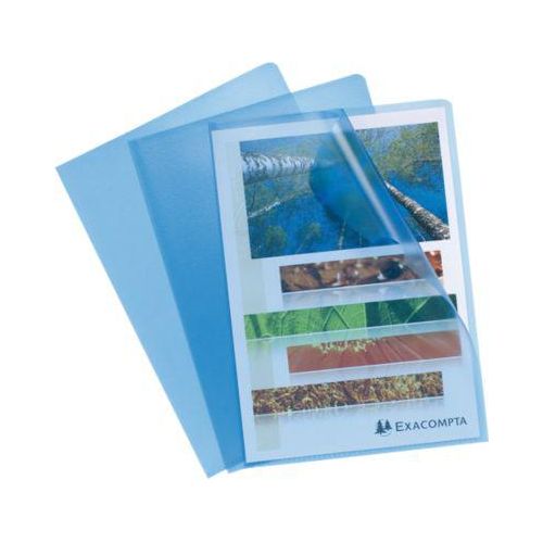 Exacompta Sichthülle, DIN A4, genarbt, 100 Stück, blau