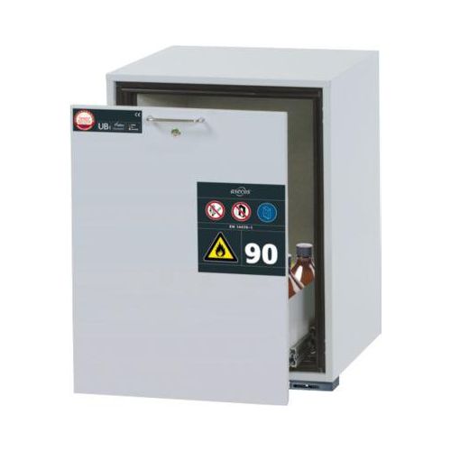 Sicherheitsunterbauschrank Typ 90 asecos UB-S-90, Schublade, Front Lichtgrau, B 593 x T 600 x H 800 mm
