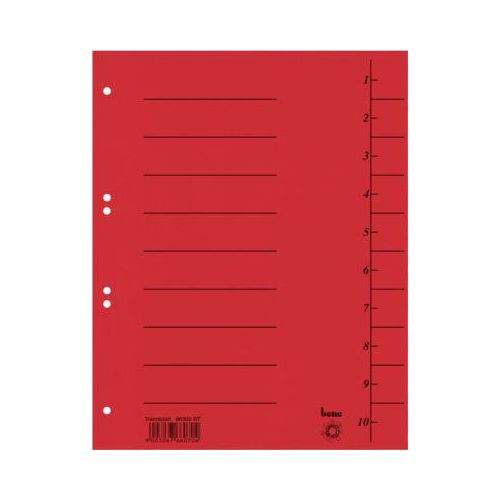 Trennblatt, Intensiv-Karton, DIN A4, rot
