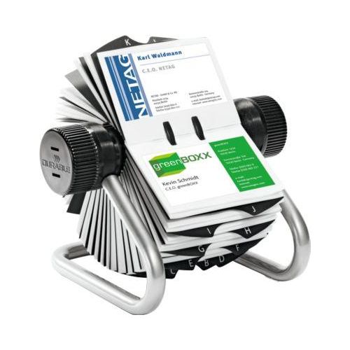 Durable Rollkartei Visifix, für 400 Karten, silber