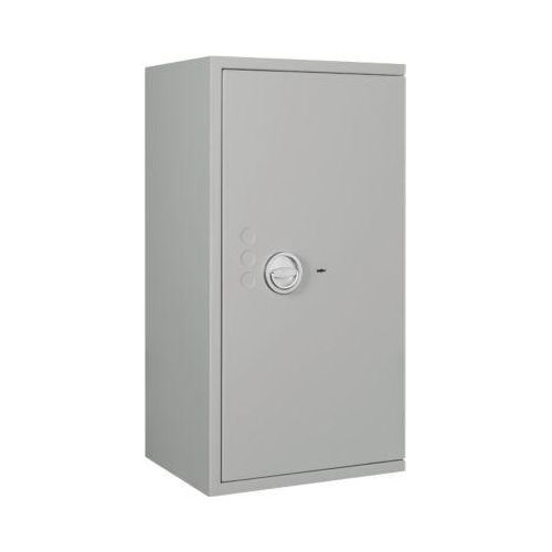 Tresor Lyra 5, Widerstandsgrad I nach EN 1143-1, Volumen 109 l, Türanschlag rechts, Doppelbartschloss mit 2 Schlüsseln, 2 Fachböden, inkl. Verankerungsmaterial, B 500 x T 420 x H 950 mm, lichtgrau RAL 7035