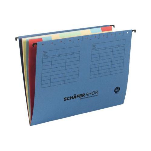 Schäfer Shop Select Fächer-Hängemappe, für Formate bis DIN A4, Karton, blau, 5 Stück