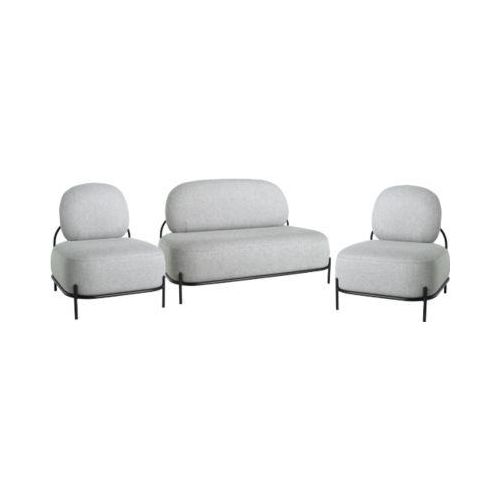 Garnitur ADMIRAL, 2 Sessel, 1 Sofa, 100 % Polyester, Stahlrohrgestell lackiert, grau Image