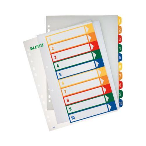 LEITZ® Überbreite Kunststoffregister, Zahlen-Register, Zahlen 1-10, Nr. 1293