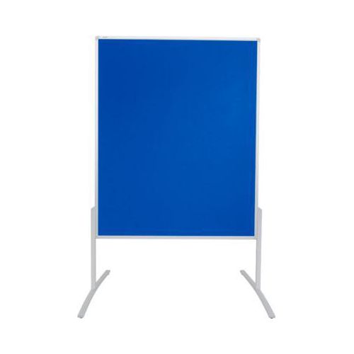 Moderationstafel Franken Pro Line, Hoch- & Querformat, beidseitig verwendbar, B 1200 x H 1500 mm, Filzoberfläche blau