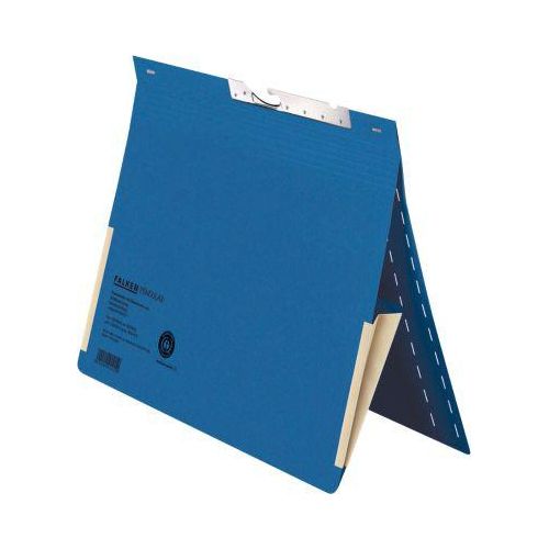 Pendelhefter Falken, Format A4, für bis zu 200 Blatt, 2 Fächer, Schlitzstanzung, Behördenheftung, Tasche, Recycling-Karton, blau, 50 Stück