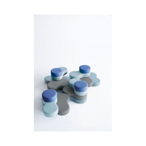 Sitzsystem TAPA Round I, Stoff, modular, mit Drehmechanismus, B 800 x H 620 mm, grau/blau