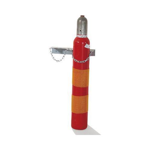 Gasflaschen-Wandhalterung, Stahl, B 385 x T 130 x H 60 mm, 2 Flaschen Ø 140 mm, mit Kettensicherung