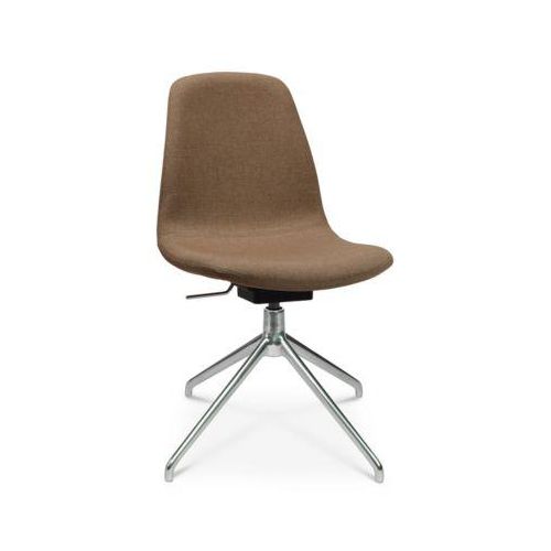 Konferenzsessel Topstar Sitness Life 1.1, dreh-/sitzhöhenverstellbar, ohne Armlehnen, B 460 x T 390 x H 450-480 mm, 4-Fußgestell, Alu poliert & Stoff, h.braun