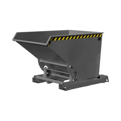 Automatischer Kippbehälter Bauer Typ 4A 1200, 3 Entriegelungspunkte, Abrollsystem, Inhalt 1,2 m³, bis 1500 kg, mausgrau RAL 7005