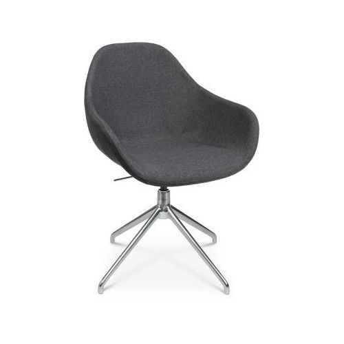 Konferenzsessel Topstar Sitness Life 2.0, dreh-/sitzhöhenverstellbar, Armlehnen, B 450 x T 390 x H 440-470 mm, 4-Fußgestell, Alu poliert & Stoff, anthr.