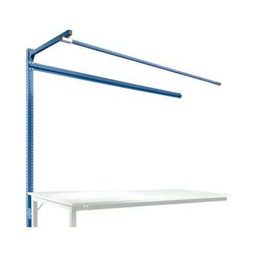 Aufbauportal m. Ausleger, Ansatztisch SPEZIAL Arbeitstisch/Werkbank UNIVERSAL/PROFI, 2000 mm, brillantblau