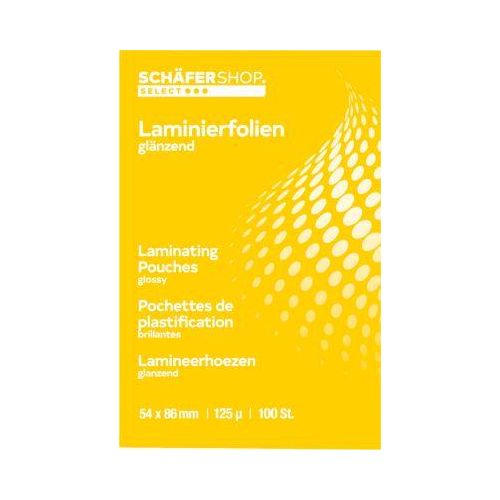 Schäfer Shop Select Laminierfolien, 54 x 86 mm für Kreditkarten, 125 mic, 100 Stück