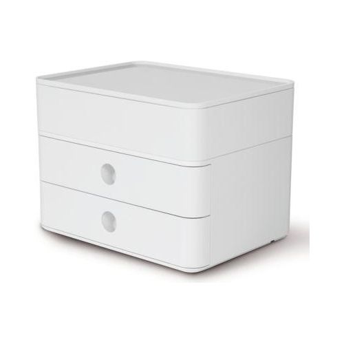Schubladenbox HAN Allison Smart-Box Plus, 2 Schübe mit Trennwänden, Utensilienbox, stapelb., ABS-Kunststoff, weiß