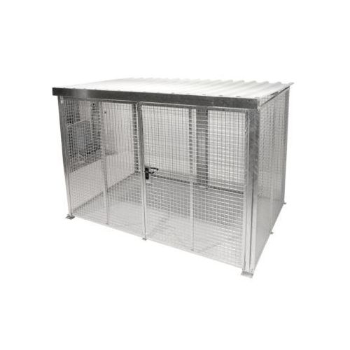 Gasflaschencontainer, f. Außenbereich, mit Dach & Doppelflügeltor, feuerverzinkt, f. 104 Fl.