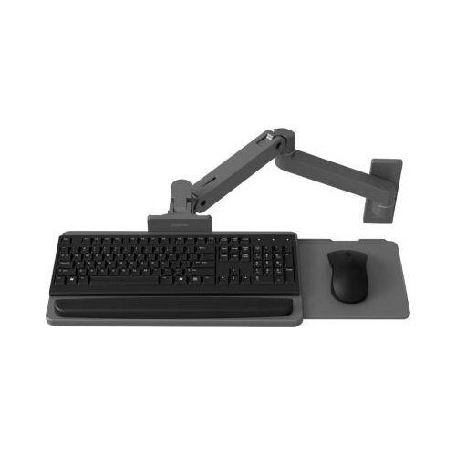 Tastatur Wandhalterung Ergotron LX Pro, mit Mausablagefläche, bis 2,3 kg, neig-/schwenkbar, höhenverstellbar, Aluminium, dunkelgrau