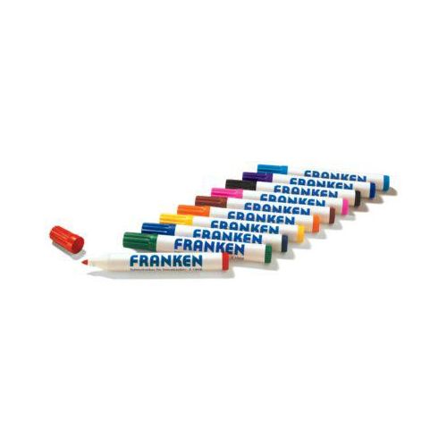 Franken Boardmarker Z1901, nachfüllbar, 10 Stück, farblich sortiert, Strichstärke 2 - 6 mm
