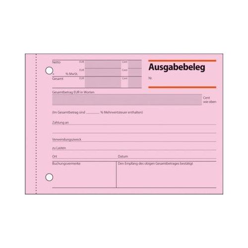 sigel® Ausgabebeleg AG615, DIN A6, 50 Blatt, rosa