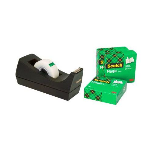 Klebeband Scotch® Magic™, L 33 m x B 19 mm, 3 Rollen + Gratis Tischabroller Scotch® Magic™