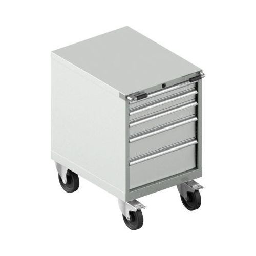 Schäfer Shop Select Schubladenschrank mit Rollen WSK 27-36, 5 Schübe, bis 200 kg, B 564 x T 725 x H 920 mm, lichtgrau/lichtgrau