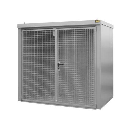 Gasflaschencontainer BAUER GFC-B M3, B 1570 x T 2425 x H 2265, für 45 Gasflaschen, feuerbeständig, abschließbar, grau