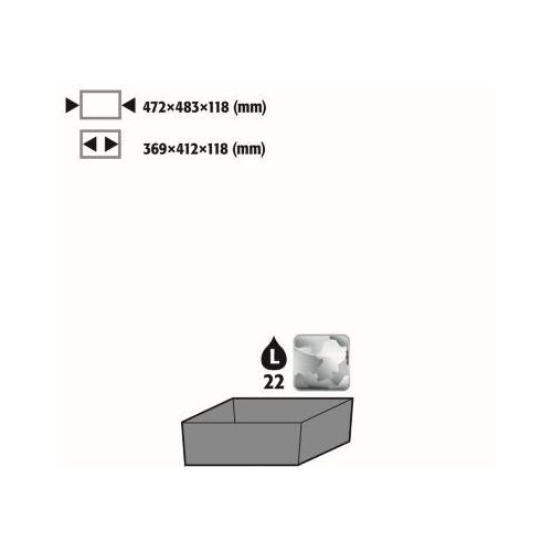 Bodenauffangwanne Stawa-R für asecos Chemikalienschränke der CS und CX Serie, Stahlblech, B 472 x T 483 x H 118 mm, 22 l