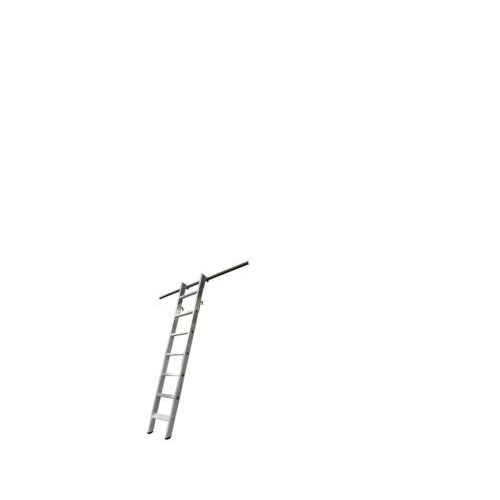 KRAUSE Regalleiter, Aluminium, mit 2 Paar Einhängehaken/Aufbewahrungshaken, 7 Stufen