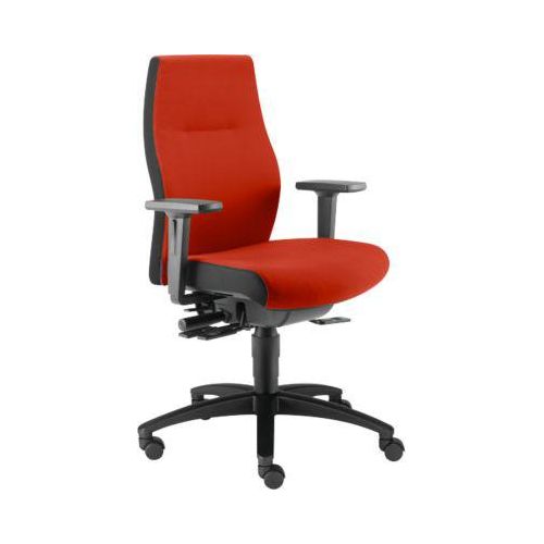 Dauphin Bürostuhl SHAPE XTL, Synchronmechanik , mit Armlehnen, Sitzzeit 8+ Stunden, mit Universalrollen, rot